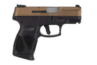 Taurus G2c 9mm sub compact pistol features a bronze slide
